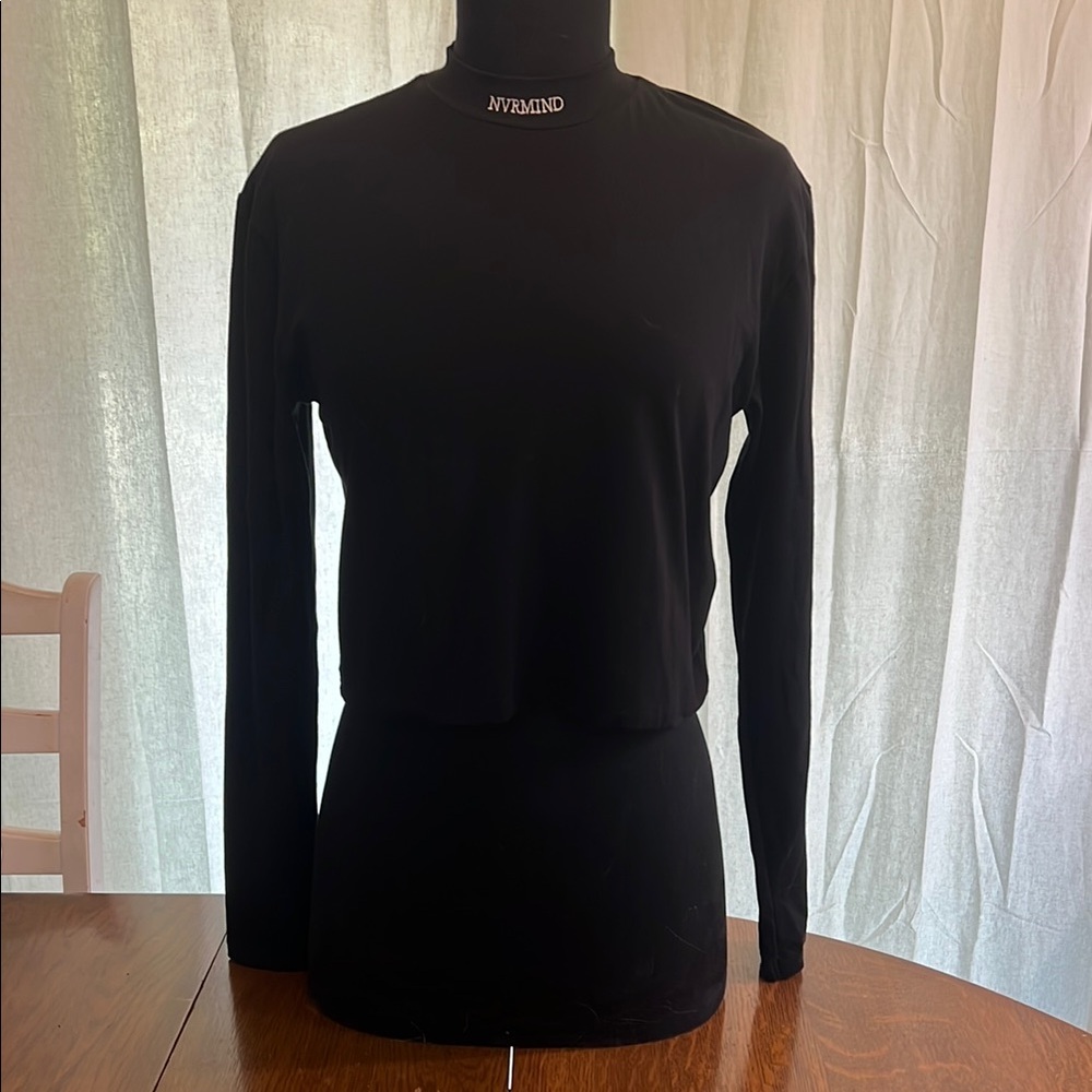 Nevermind Black Long Sleeve Top